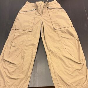 Zara Women’s Tan Cargo Pants with Zip Pockets
